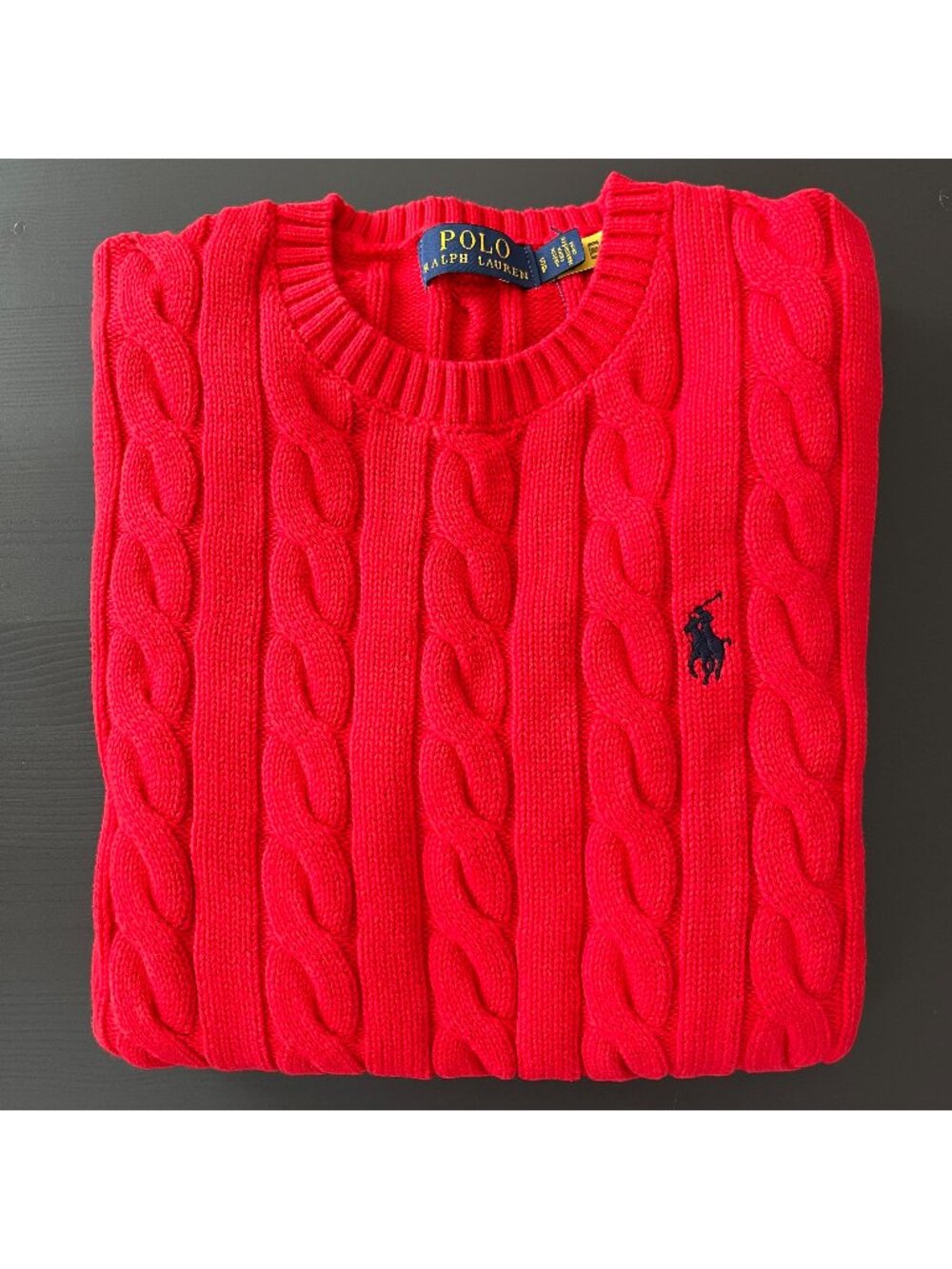 Polo Ralph Lauren Cable Knit Red Women's Crew Neck Sweater